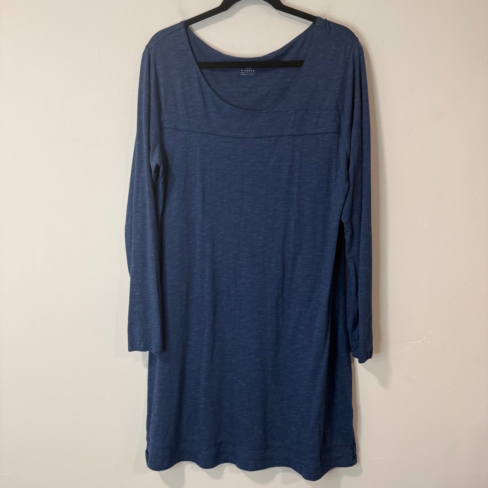 Horny Toad / Toad& Co Oolong Dress XL Blue Tencel Organic Cotton Long Sleeve
